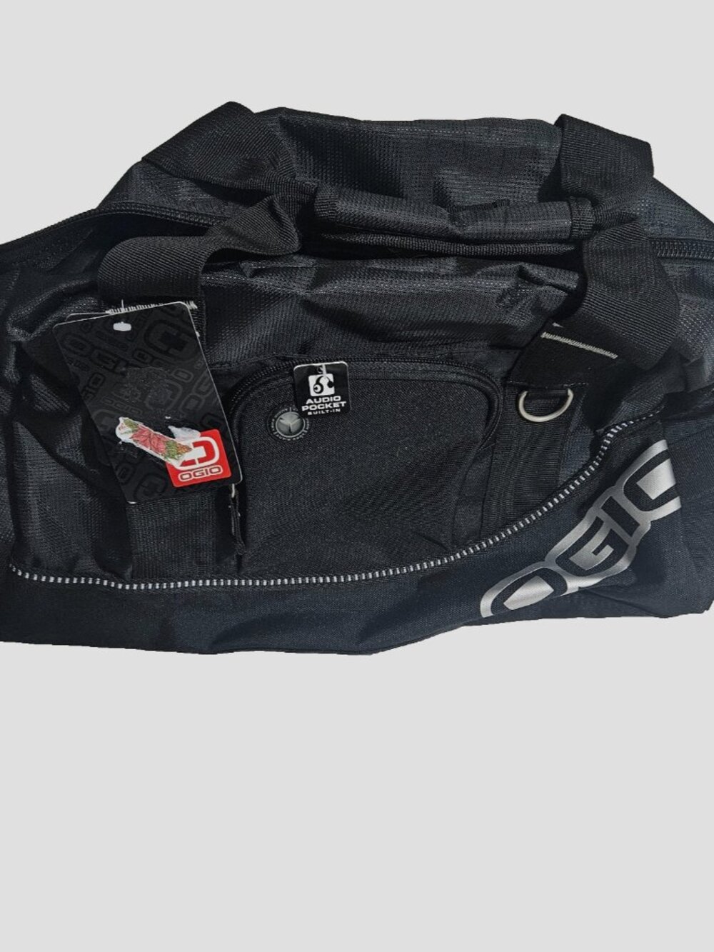 Ogio Half Dome Duffle Bag Gym Bag Black With Front Audio Pocket NWT